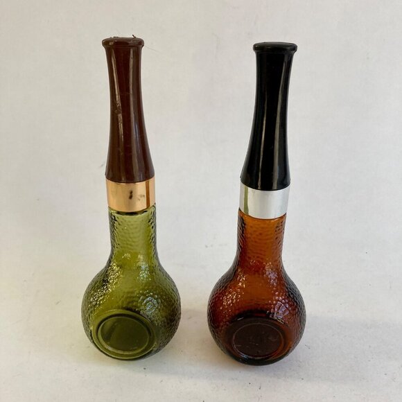 Lot 2 Vintage Avon Tai Winds After Shave Glass Bottles Pipe Green & Brown - Picture 3 of 7